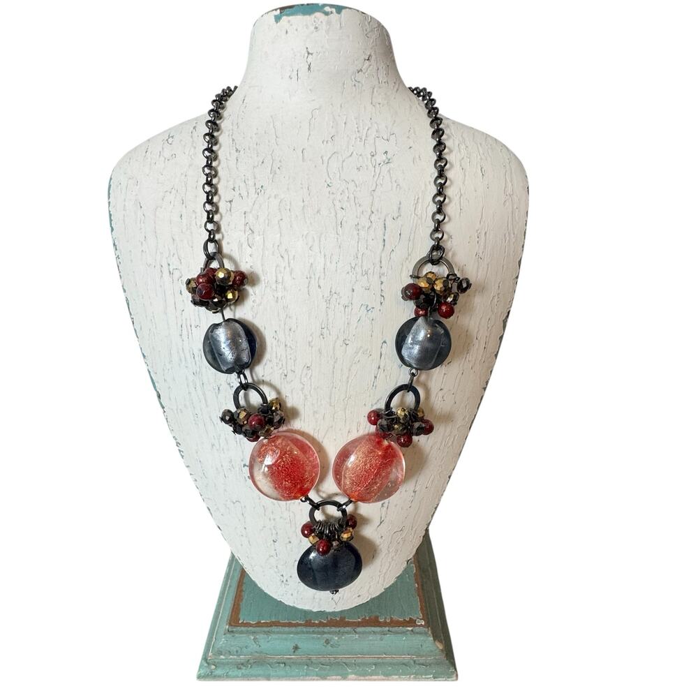 Necklace Statement Piece Mixed Media Bold Beautiful Chunky Special Occasion Boho